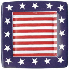 Caspari Red, White & Blue Square Dispsoable Paper Salad & Dessert Plates - Pack of 8