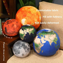 10.6“ Planet Plush Soft Planet Plush Plush Pillow Toys Stuffed 3D Moon,Earth,Sun Plushie Doll Cute Solar System Planet Toy Gifts for Kids and Bedroom Sofa Home Decor (Earth)
