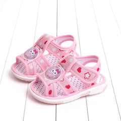 Baby Girl Sandals Cartoon Closed-Toe Anti-Slip Premium Rubber Sole Toddler Boys Lightweight First Walkers Shoes