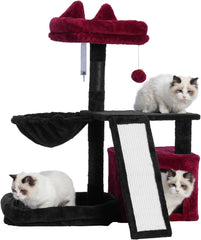 Cat Tree, Cat Tower with condo, Basket, Large Bed, Platform, Scratch Board, Cat Scratching Posts for Indoor Cats, Light Gray GCT002SW