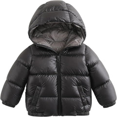 marc & janie Boys Girls Long Sleeve Hooded Down Jacket Solid Zipper Outerwear Ultralight Warm Tops 213682