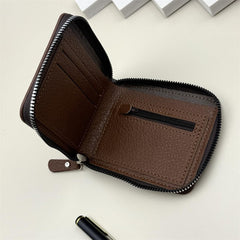 Mens Blocking Wallets Zipper Leather Wallet for Men Bifold Card Holder08(black)