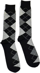 Big & Tall Men's Dress Socks - Argyle Pattern - Premium Cotton - Size 13-15