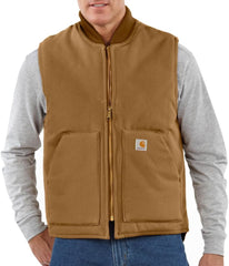 Carhartt Men's V01 Relaxed Fit Firm Duck Insulated Rib Collar Vest