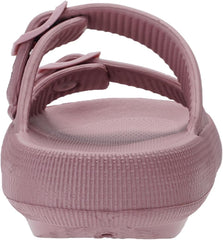 WHITIN Slides for Women Men Double Buckle Adjustable Thick Sole Pillow Slippers Bathroom Sandals