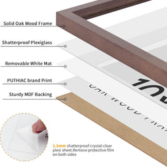 8"x10" Oak Wood Picture Frame - 8x10 Photo Frame, 8x10 Picture Frame Wood, Natural Solid Wooden Picture Frames for Wall Art Photo and Prints(1 Pack, Beige)