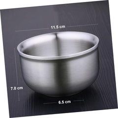 Stainless Steel Double Wall Bowl for Instant Noodles Soup and Rice Heat Insulated Metal Serving Dish for Home and Restaurant Use