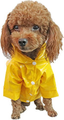 Waterproof Pets Clothes Reflective Hooded Dog Raincoats PU Puppy Pet Rain Coat Jackets Outdoor Cats Clothing Compatible with Chihuahua (Color : Yellow, Size : M)