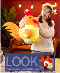 Giant Chicken Stuffed Animal Plush Cocky Rooster Pillow Chicken Plush Decorative Throw Pillow Huge Big Size Fluffy Plush Toy Gifts for Kids Room Décor for Bedroom Living Room