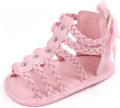 Baby Girls Ankle Glšdiator š£ink Sandals Flat Foam Soft Open Toe Summer Wide Shoes Kids Slip On Dress Shoes