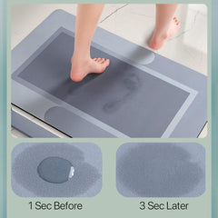 Diatomaceous Earth Bath Mat|Absorbent Bath Mat|Non Slip Bathroom Rugs (Dark Grey, 23.6 * 15.7, Oval)