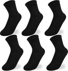 Boys Crew Socks - Kids Seamless Cotton Dress and Uniform Socks for Girls - 4/8 Pairs