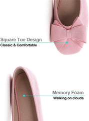 Hee grand Square Toe Ballet Flats for Women Rhinestones Chains Black Suede Dress Shoes Comfort Slip-On Loafers