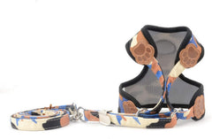 SMALLLEE_LUCKY_STORE CWYP00068-Red-S New Soft Mesh Nylon Vest Pet Cat Small Medium Dog Harness Dog Leash Set Leads ,Red , S