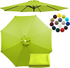 6/8 Ribs Patio Umbrella Replacement Covers, Outdoor Market Table Yard Umbrella Canopy Replacement Canvas, Umbrella Top Cover UV Protective Cloth, For Lawn Garden Backyard Pool(Light Coffee,6.5FT(6-rib