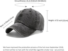 Classic Low Profile Baseball Cap, Adjustable Cotton Golf Hat, Unconstructed Plain Design for Men and Women