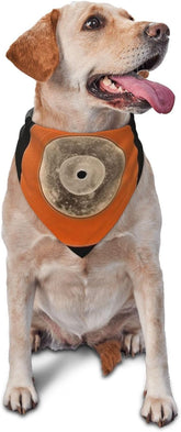Vintage Vinyl Record Dog Bandana Pet Scarf Accessories for Small Medium Dogs Cats Photo Prop, Triangle Pet Bandanas Adjustable Puppy Bib Washable Dog Kerchief Puppy Neckerchief