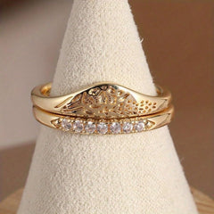Vintage Elegant Ring Stack Set for Women Wedding Party Jewelry