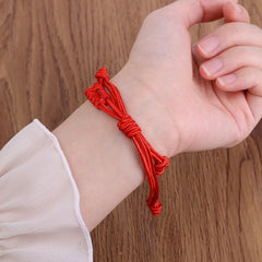 2 Pcs Handmade Lucky Bracelet - Friend Love Family Couple Bracelet- Lucky Woven Red String Thread For Protection-Valentine Christmas Gift Idea (Red)