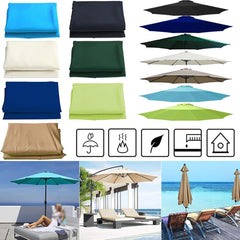 6.5ft 7.5ft 8.2ft 8.9ft 9.8ft 11.5ft Market Umbrella Replacement Canopy UV Protection Replacement Parasol Fabric Cover for Garden Patio Lawn 6/8 Ribs(Lake Blue,8.2ft/6ribs)