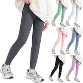 Baby Toddler Girls Winter Fleece Lined Leggings with Ruffle Warm Thick Velvet Knit Tights Thermal Pant