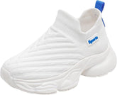 IWIHMIV Toddler Girls Tennis Shoes Kids Slip On Shoes Toddler Boy Tennis Shoes Kids Sneakers Breathable Running Athletic Shoes