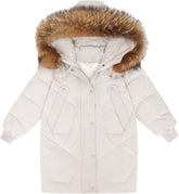 Girls Winter Thick Hooded Puffer Coats Jackets Hooded Warm Lined Puffer Outerwear Windproof Down Snowsuit Clothes