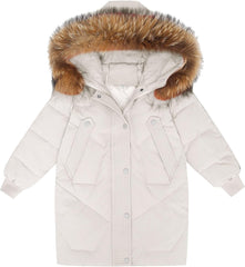 Girls Winter Thick Hooded Puffer Coats Jackets Hooded Warm Lined Puffer Outerwear Windproof Down Snowsuit Clothes