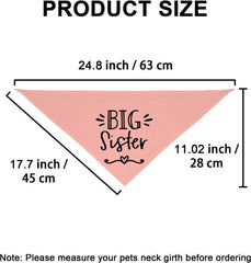 Big Sister Dog Bandanas, Pet Dog Triangle Scarf for Small Medium Large Pet, Baby Announcement Dogs Bandana Pets Scarf (Big Sister)