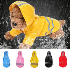 Raincoat for Dogs Lightweight Dog Raincoats Yellow Pets Dog Clothes Hooded Raincoats Reflective Strip Dogs Rain Coat Waterproof Jackets Outdoor Breathable Clothes S