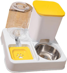 Dog Double Bowl Feeder Automatic Cats Food Container and Water Dispenser for Cats Dog Daily Feeding Watering Supply