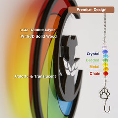 Dog Memorial Gift 3-Piece Set,Personalized Pet Loss Suncatcher,Sympathy Card for Dog Remembrance Bereavement,Bracelet for Passing Away Grief,Angel Hanging, Gift Ready Package(Rainbow River)
