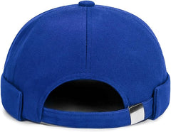 2 Pcs Mens Brimless Docker Cap Set - Retro Worker Sailor Skull Cap Beanie with Rolled Cuff