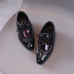 Boys Formal Dress Shoes Slip-On Loafers Lace-Up Non-Slip Low Heel School Shoes Performance Stage Dance Sandals