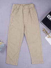 Boys School Uniform Trousers Elastic Waistband Pull-on Casual Athletic Cargo Pants