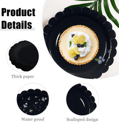 HEIPINIUYE 25 Pieces Light Pink Paper Plates 7 Inch Pink Scalloped Plates Disposable Dinner Plate for Wedding Baby Shower Birthday Party Dessert Plate