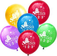 60Pcs 12 Inch Back To School Balloons First Day of School Latex Balloons Colourful Schoolbag Balloon Kids Themed Party Supplies Classroom Blackboard Decorations