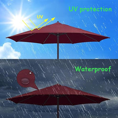 6.5/7.5/8/9/10ft Umbrella Replacement Canopy, 6 Ribs 8 Ribs Sun Umbrella Replacement Cloth, Garden Market Yard Outdoor Umbrella Replacement Fabric, Multiple Colors(Navy Blue,(7.5FT)2.3m/8-R