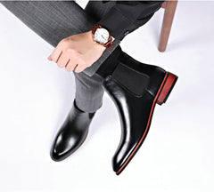 SywzX&xfybz Men's Chelsea Boots Classic Business Leather Shoes Casual Dress Ankle Boot