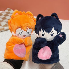 Anime Hand Puppet Tobio Kageyama Plush Figure Glove Puppet Plush Yu Nishinoya Soft Figure Hand Glove Puppet Cute Gloves Doll for Fans
