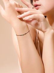 1Pcs Cotton Thread Bracelets, Enamel Koi Lucky Charm Bracelets for Women Personalized Jewelry, 0.15~0.4cm