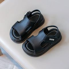 Children's Summer Sandals Solid Color Soft Soled Casual Boys Girls Sandals Rubber Sole PU Toddler Cloud Outdoor Shoes