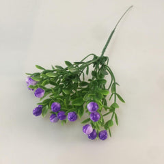 Artificial Flowers Simulation Large Particles Milan Grain Flower Trough Flower Arrangement Accessories Potted Decorative Green Plants Plastic Flowers for Home (Purple)