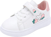 Toddler Boys Cartoon Bunny Pattern Flats Shoes Boys Girls Hook and Loop Breathable Leather Sneakers Canvas Shoes Kids