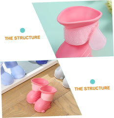 4pcs Dog Rain Boots -Resistant Pet Shoes for Dogs and Easy to Rain Shoes for Rainy Days Comfortable and Non-Skid Design