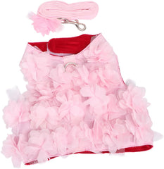 1PC Stereo Flower Dog Harness Traction Chest Rope for Dogs Breathable Design for Spring Summer Cute Pet Supplies Random Color