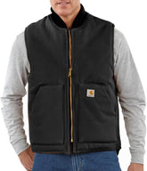 Carhartt Men's V01 Relaxed Fit Firm Duck Insulated Rib Collar Vest