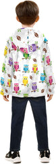 CHIFIGNO Colorful Owls White Boy Hooded Jacket Lightweight Soft Sweatshirt Jacket 3T
