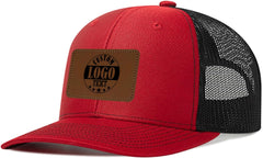 Custom Leather Patch Hat Personalized Trucker Hats with Logo Picture Name Customized Baseball Cap for Men Women