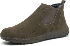 Steel Toe Work Boots for Men,Slip-on Work Boots,Men's Industrial & Construction Shoes,Waterpoof Safety Boots,Non-slip,Comfortable,Lightweight